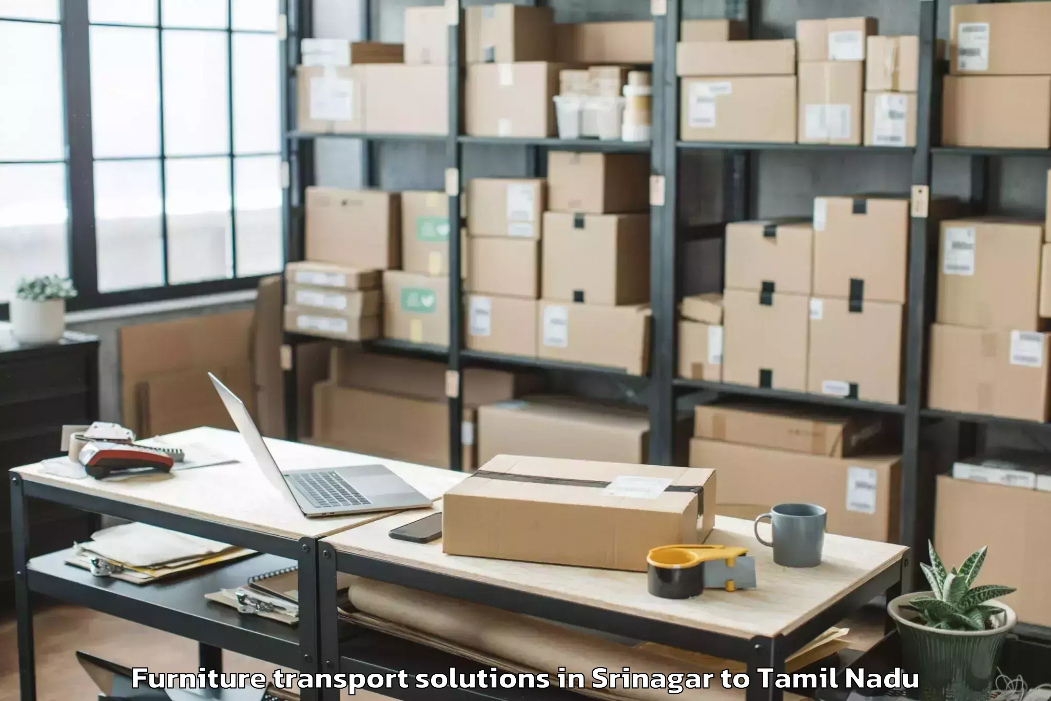 Trusted Srinagar to Adirampattinam Furniture Transport Solutions